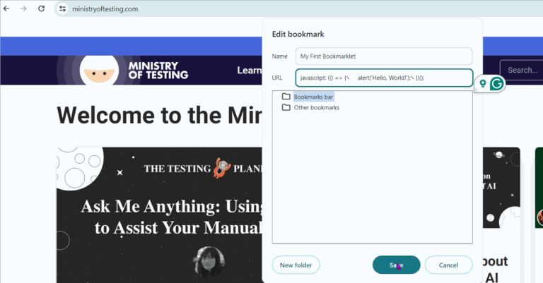 Web Testing Hack – Using Bookmarklets to Supercharge Your Testing Power ...