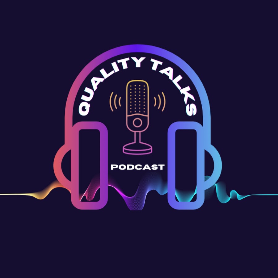 quality talks podcast logo having mic and headphones