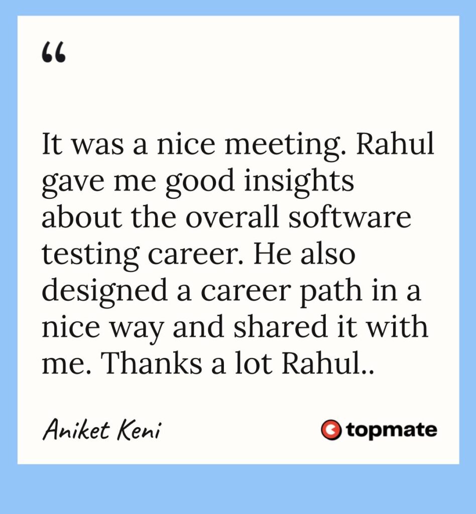 testimonial card from aniket keni