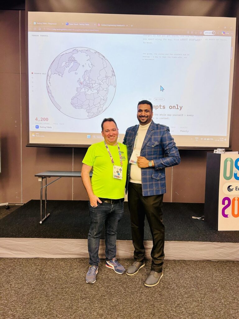 A delegate using the context engineering learning playground at EuroSTAR 2026