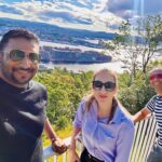 Rahul Parwal with friends at an Oslo viewpoint during EuroSTAR 2026