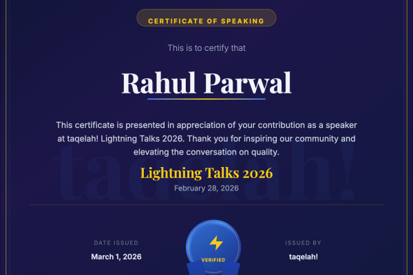 Taqelah ⚡Talks - Speaker