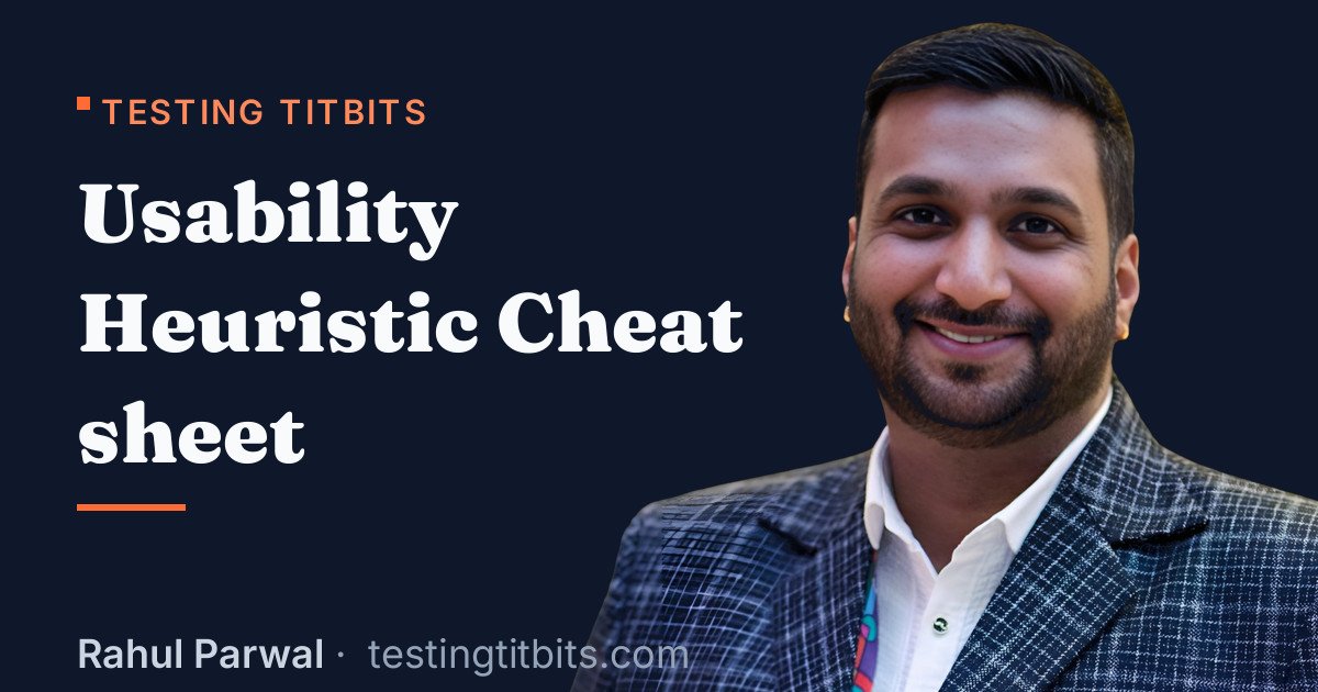 Usability Heuristic Cheat sheet - Rahul's Testing Titbits